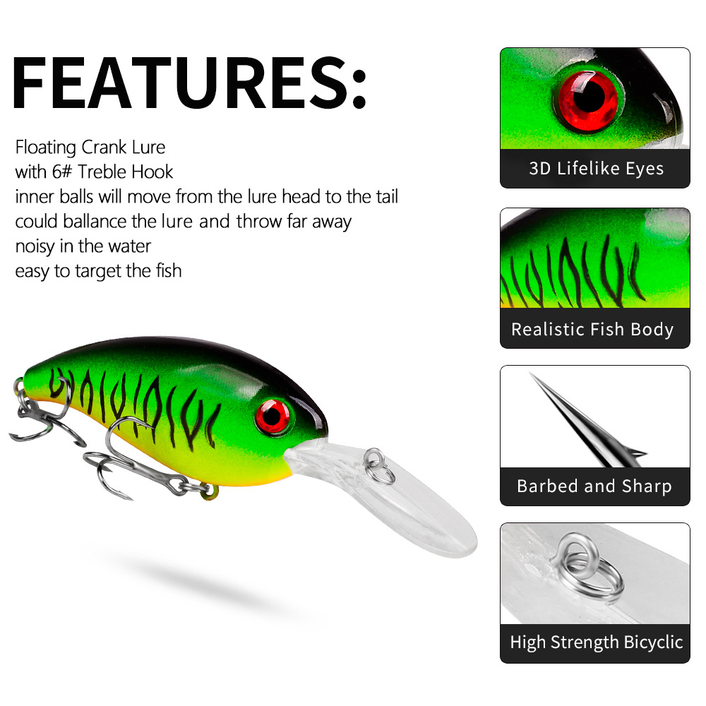 1 Chiếc Crankbait Mồi Câu Cá B - đánh giá và giá Fishing Lure Jerkbait