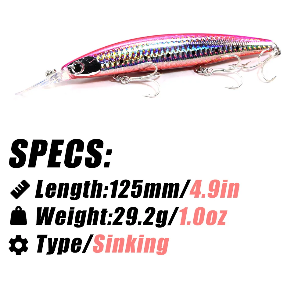 B&U 125mm Sinking Minnow Sea F - đánh giá và giá Fishing Lure Jerkbait